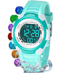 Juboos Kids Digital Watch with 7 Color LED Lights,Waterproof Running Sports Watches with Stopwatch,Alarm,Easy-to-Read Outdoor Children's Wristwatch for Boys Girls Ages 4-12