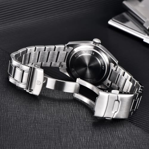 PAGRNE DESIGN Watches Men Automatic Mechanical 38MM Men's Pilot Watch NH35A Waterproof 200m Dive Sport Sapphire Glass Stainless Steel Wrist Watch