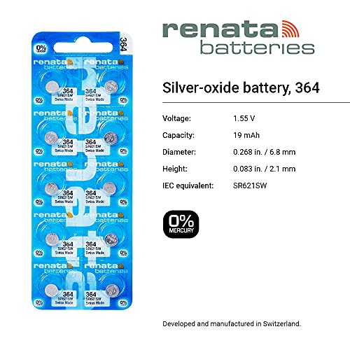 #364 Renata Watch Batteries 10Pcs
