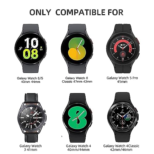 Lerobo No Gap Band Compatible with Samsung Galaxy Watch 7 6 5 Band 40mm 44mm/Galaxy Watch 4 Classic Bands 46mm 42mm/Watch 5 Pro 45mm,20mm Sport Strap Wristband for Men Women Black