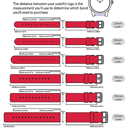 GadgetWraps 16mm Nylon Watch Band with Quick Release Pins – Compatible with Fossil, Skagen, Misfit – 16mm Nylon Watch Band (Dark Red, 16mm)
