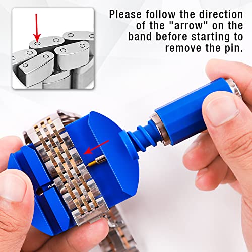 BYNIIUR Watch Link Removal Kit, Watch Band Strap Chain Pin Remover Repair Tool Kit for Watch Band Strap Adjustment, Bracelet Sizing and Watch Resizing Adjuster