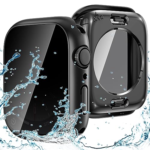 Goton Privacy Waterproof Case Compatible for Apple Watch Screen Protector 40mm Series 6/5/4, SE 3/2/1, Anti Spy Face Cover Back Bumper for iWatch Accessories