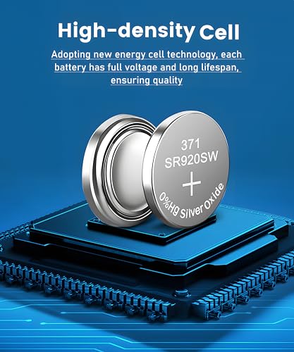 YKM 10 Pack SR920SW 371 Watch Batteries 1.55V Silver Oxide Button Cells