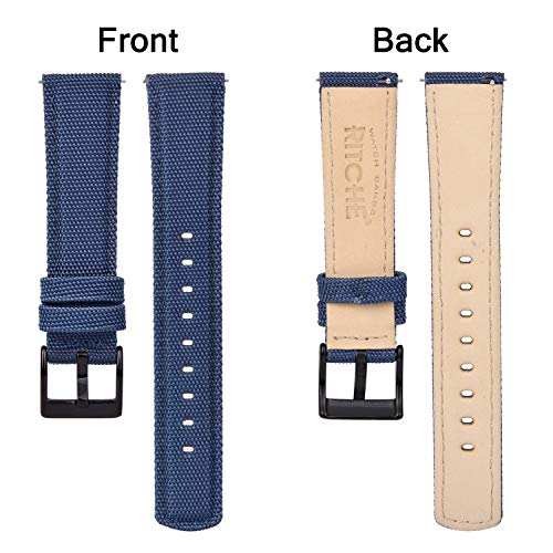 Ritche Christmas Gift 18mm Sailcloth Wristbands Watch Strap, Quick Release Sailcloth Watch Band Padding Design Watch Bands for Men Women, White Elephant Gifts, Stocking Stuffers for Men