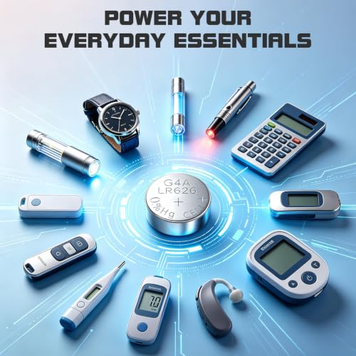 SR626SW Watch Batteries 377 376 LR626 Battery AG4 1.5v Alkaline Coin Cells (10 Count (Pack of 1))