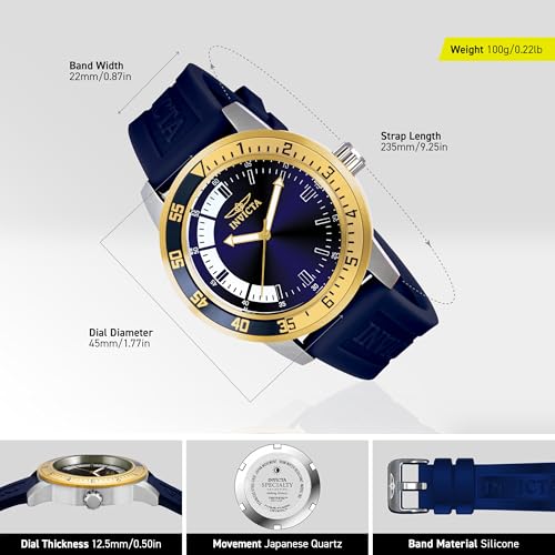 Invicta Men's 12847 Specialty Blue Dial Blue Polyurethane Watch