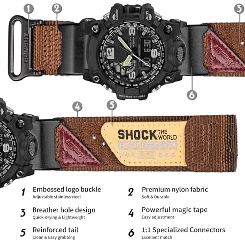 Watch Band Strap for Casio G-shock GWG-1000 GWG1000,Super Rugged Nylon Sports Strap