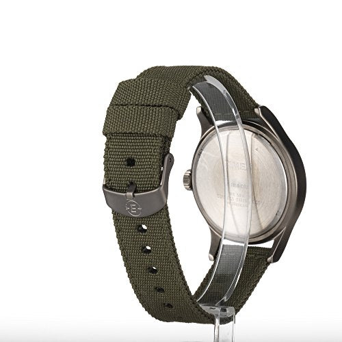 Timex Men's Expedition Scout 40mm Watch – Black Dial Gray Case & Green Fabric Strap