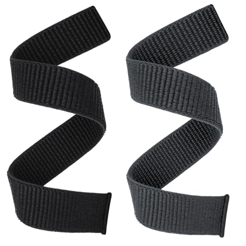 Abanen Hook and Loop Quick Dry Watch Band for Fenix 8 / epix Pro/Fenix 7/6/5 (47mm), 22mm Woven Nylon Ultralight Sport Wristband Strap for Garmin Instinct 2, Instinct 3 45mm (Black Grey)