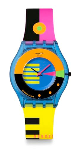 Swatch Skin Classic Biosourced Unisex Casual Watch Biosourced Blue Quartz Water Resistant Swatch NEON FLUMOTIONS