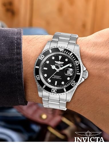 Invicta Men's Pro Diver Quartz Watch with Stainless Steel Strap, Silver, 20 (Model: 26970)