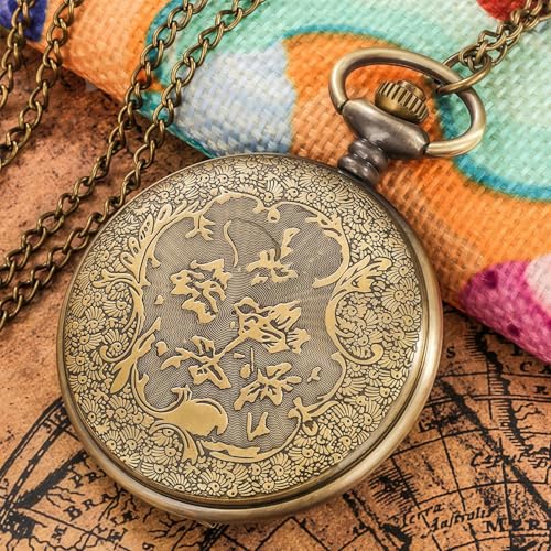 DerMacht American Eagle Flag USA US Flag Patriotic Quartz Watch with Chain Arabic Numerals Independence Day