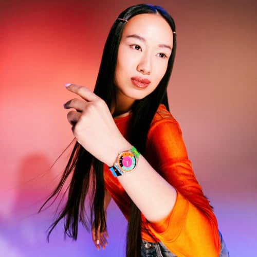 Swatch Skin Classic Biosourced Unisex Watch Casual Polymer Multicolor Quartz Waterproof Swatch Neon Hot Racer