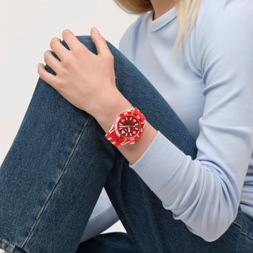 Swatch Unisex Casual Watch Red Bio-sourced Quartz Lion's Mane
