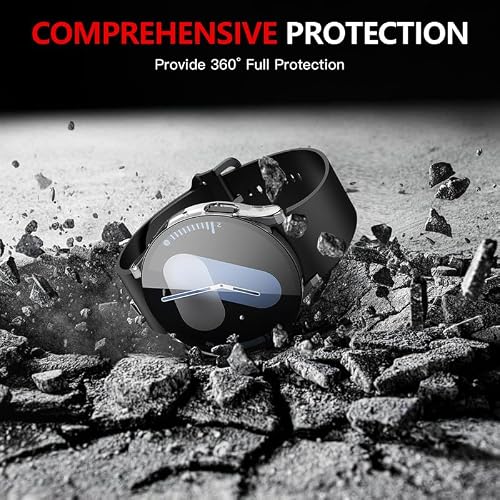 Misxi 2-Pack Hard PC Screen Protector Case for Samsung Galaxy Watch 7 44mm, Anti-Slip Ultra-Thin Scratch Resistant Cover with Tempered Glass for Galaxy Watch7, Transparent