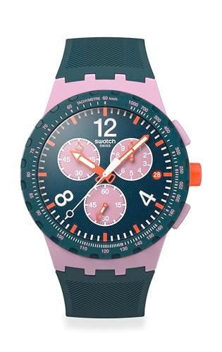 Swatch Unisex Casual Watch Green Polymer Quartz Moment of Rose
