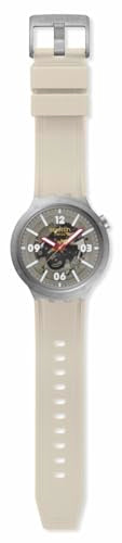 Swatch Big Bold Irony Lacquered Unisex Watch Casual Polymer Beige Automatic Waterproof Confident Moment