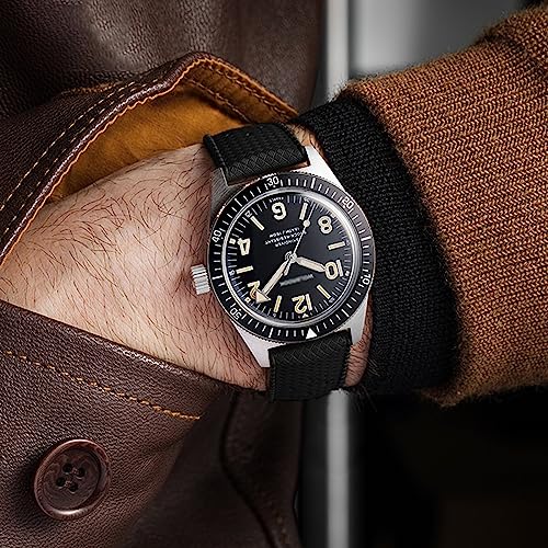 Niziruoup 20mm FKM Rubber Watch Strap Quick Release Tropical Style Fluororubber Soft Durable Universal FKM Rubber Watch Band 18mm 20mm 22mm Replacement Band Strap for Men Women, Rubber, Black