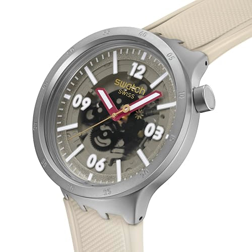Swatch Big Bold Irony Lacquered Unisex Watch Casual Polymer Beige Automatic Waterproof Confident Moment