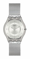 Swatch Skin Classic Biosourced Unisex Watch Casual Plastic Grey Quartz Waterproof Metal Knit