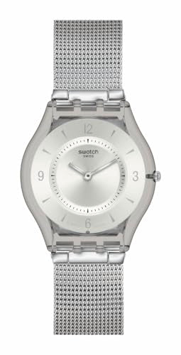 Swatch Skin Classic Biosourced Unisex Watch Casual Plastic Grey Quartz Waterproof Metal Knit