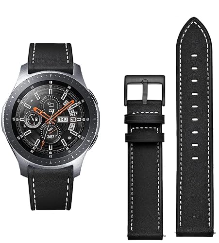 Olytop Quick Release Leather Watch Band - Choice of Width -20mm 22mm Watch Bands, Top Layer Cowhide Leather Watch Straps Replacement Wristband for Men Women, Black+Brown