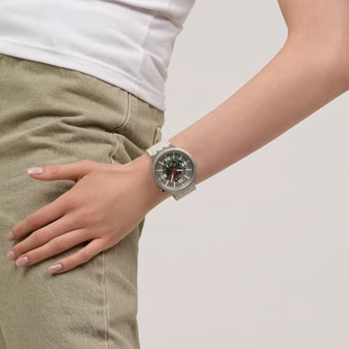 Swatch Big Bold Irony Lacquered Unisex Watch Casual Polymer Beige Automatic Waterproof Confident Moment