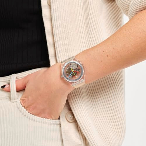 Swatch New Gent Biosourced Unisex Watch Casual Polymer Transparent Quartz Waterproof Clearly New Gent