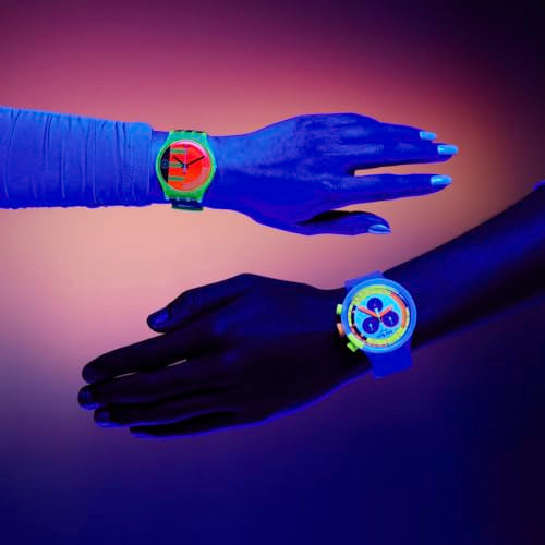 Swatch Big Bold Chrono Unisex Watch Casual Polymer Transparent Quartz Waterproof Swatch Neon Jelly