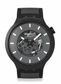 Swatch Big Bold Biosourced Lacquered Unisex Watch Casual Polymer Black Automatic Waterproof Past The Horizon
