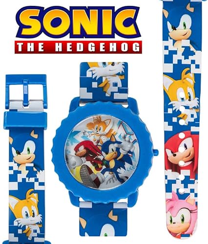 Sonic The Hedgehog Kids Digital Watch – Flashing LED Light-Up Display, Easy-to-Read Time, Adjustable Strap, and Sonic Character Design – Fits Wrists from 5.5" to 8"