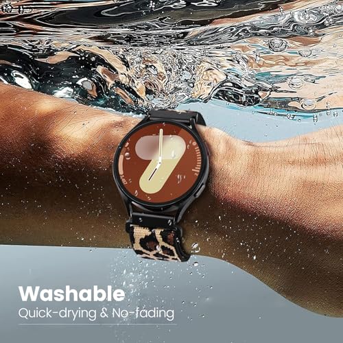 Stretchy Bands Compatible with Samsung Galaxy Watch 7 6 4 5 Band 40mm 44mm/Watch 6 4 Classic 47mm 43mm 42mm 46mm/5 Pro/FE/Active 2, 6 Pack 20mm Nylon Sport Strap for Galaxy Watch 7 Band Women Men