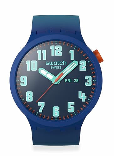 Swatch Big Bold Unisex Watch Casual Polymer Blue Automatic Waterproof Essentially Bold