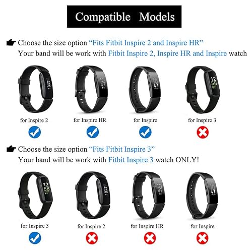 Grestun 2-Pack Adjustable Elastic Bands, Wrist and Ankle bands with Tri-glide Slider for Fitbit Inspire 3, Stretchy Band for Men and Women (Black, Medium)
