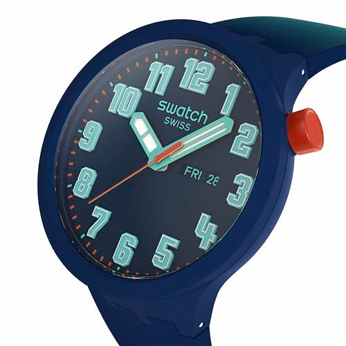 Swatch Big Bold Unisex Watch Casual Polymer Blue Automatic Waterproof Essentially Bold