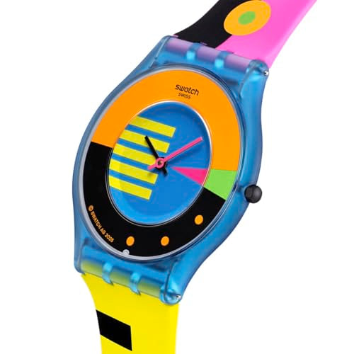 Swatch Skin Classic Biosourced Unisex Casual Watch Biosourced Blue Quartz Water Resistant Swatch NEON FLUMOTIONS