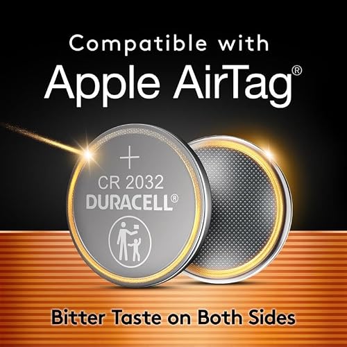 Duracell 2032 Lithium Battery, 4 Count, AirTag & Key Fob, CR2032 3V Cell