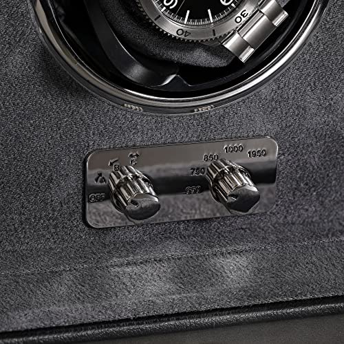 ROTHWELL Triple Watch Winder for Automatic Watches with Quiet Motor with Multiple Speeds and Rotation Settings (Black/Grey)