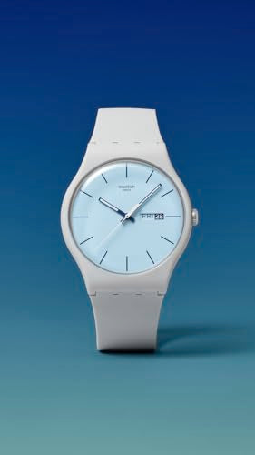 Swatch New Gent Biosourced Unisex Watch Casual Polymer Grey Quartz Waterproof Blueberry Sky