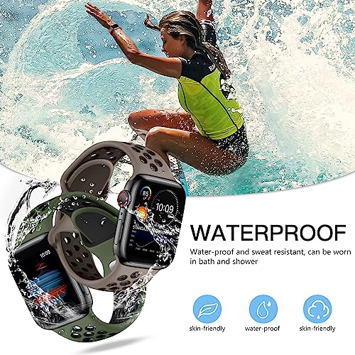 Adorve 4 Pack Sport Bands Compatible with Apple Watch Bands for Men Women 49mm 46mm 45mm 44mm 42mm 41mm 40mm 38mm,Breathable Soft Silicone Strap for iWatch Band Series 11 10 SE Ultra 9 8 7 6 5 4 3 2 1
