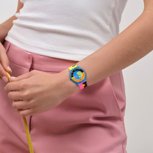 Swatch Skin Classic Biosourced Unisex Casual Watch Biosourced Blue Quartz Water Resistant Swatch NEON FLUMOTIONS