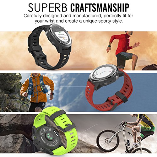 MoKo Band Compatible with Garmin Fenix 3/Fenix 5X, Soft Silicone Replacement Watch Band fit Garmin Fenix 3/Fenix 3 HR/Fenix 5X/5X Plus/D2 Delta PX/Descent Mk1 Smart Watch - Black
