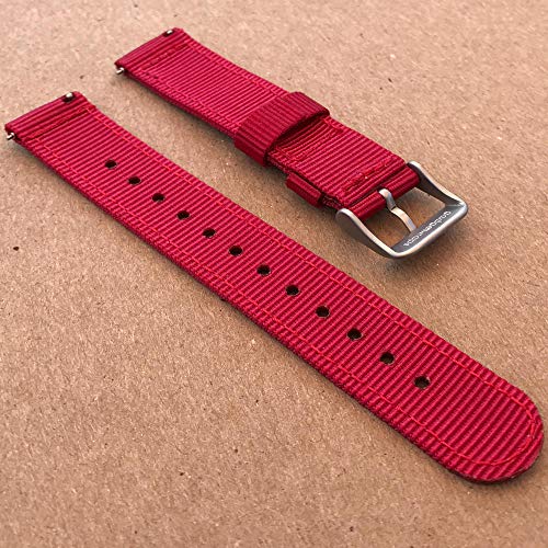 GadgetWraps 16mm Nylon Watch Band with Quick Release Pins – Compatible with Fossil, Skagen, Misfit – 16mm Nylon Watch Band (Dark Red, 16mm)