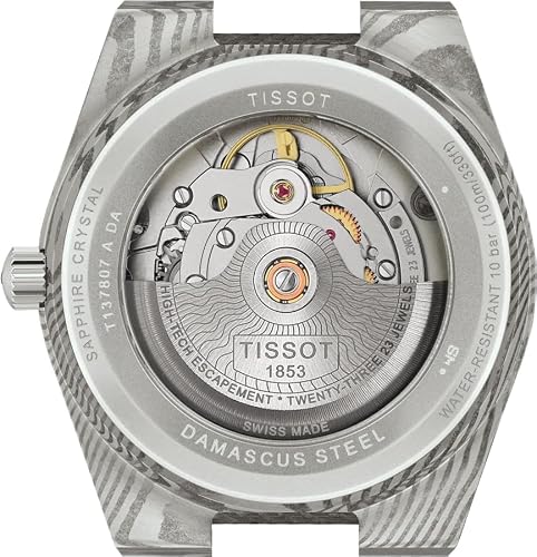 Tissot PRX 38mm, Swiss Automatic Watch for Men, Damascus Steel Case, Grey Dial, T1378079608100