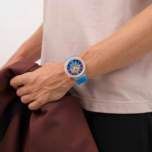 Swatch Big Bold Unisex Casual Watch Polymer Transparent Quartz Water Resistant Swatch NEON Hielo