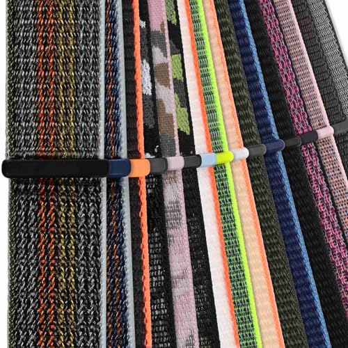WOCCI 20mm Adjustable Nylon Watch Band, Quick Release Sport Loop Strap (Grey)