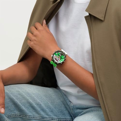 Swatch Big Bold Bioceramic Unisex Watch Casual Polymer Black Automatic Waterproof Lash Out