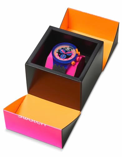 Swatch Big Bold Chrono Biosourced Unisex Watch Casual Polymer Blue Automatic Waterproof Swatch Neon Party to The Max