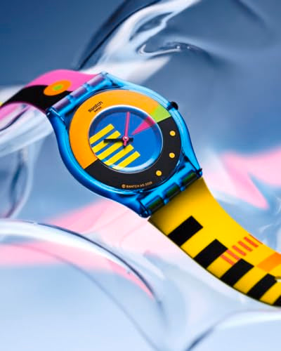 Swatch Skin Classic Biosourced Unisex Casual Watch Biosourced Blue Quartz Water Resistant Swatch NEON FLUMOTIONS